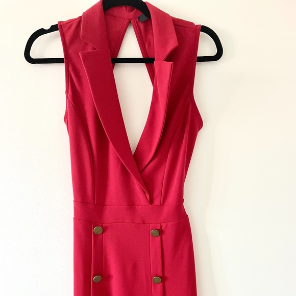 BRAND NEW 🏷 Tuxedo Midi Length Backless Dress - Picture 3 of 5